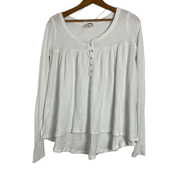 Free People We The Free Waffle Knit Long Sleeve Top - Picture 1 of 5